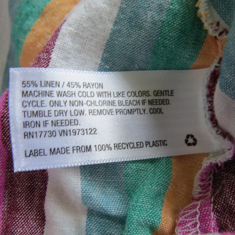 Ava & Viv Linen Blend Colorful Striped Skirt and Top Set - Top 4X/ Skirt 3X - Picture 10 of 12